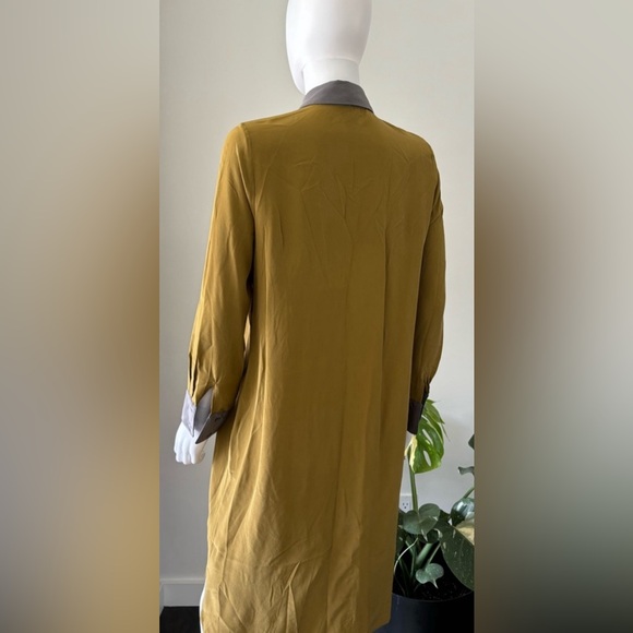 Adam by Adam Lippes Shirt Dress in Mustard/Grey - Picture 2 of 7
